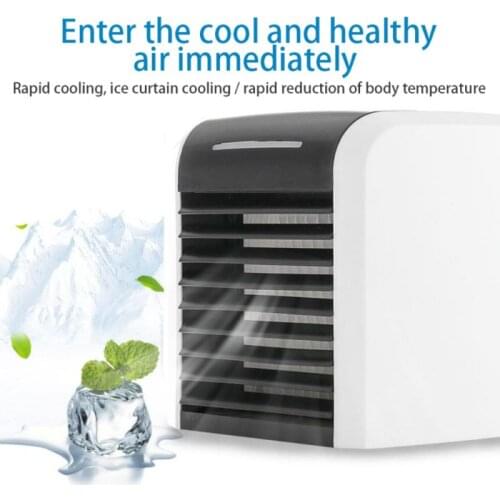 Portable Conditioner Mini Evaporative Air Cooler Personal Rechargeable USB Fan Quiet Desk Fan with 2 Speeds for Home Room Office