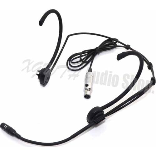 Pro Foldable Head Wearing Dual Hook Head Headset Microphone Cardioid Condenser Mic For Shure Sennheiser Wireless Mic System