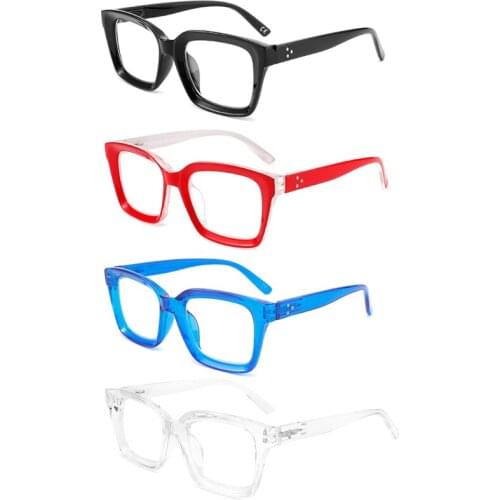 Eso Vision Square Reading Glasses Anti Blue Lens Light Test for Woman and Man Fashion Big Eyeglasses with pouch in high quality
