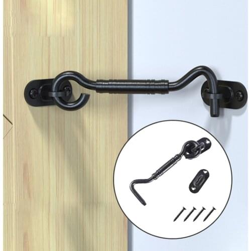Stainless Steel Door Buckle Lock Door Hardware Set Sliding Door Universal Hook Door Lock Door Handle Kit Household Supplies