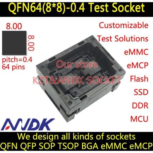 QFN64(8x8)-0.4 Socket Open top QFN64 Socket MLF64 Socket MLP64 Socket,IC549-0644-008-G,Allsocket