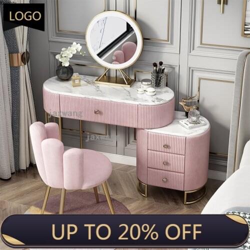 Light Luxury Nordic Home Dressers Vanity Princess Dressing Table Storage Cabinet Bedroom Furniture Custom Modern Makeup Chair