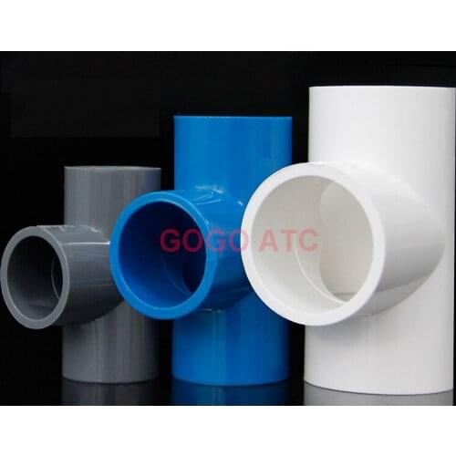 PVC pipe water supply pipe pvc tee pvc 3 way elbow 20 25 32 40mm white blue gray