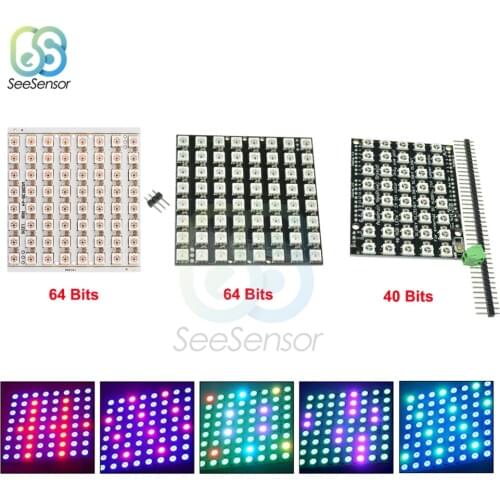 WS2812 LED 5050 RGB 8X5/8x8 LED Matrix 40 Bits 64 Bits Full Color 5050 RGB LED Lamp Panel Light