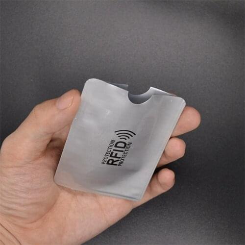TEXU 10pcs aluminum foil anti degaussing card cover RFID shielding bag NFC credit card anti theft brush ID card protector