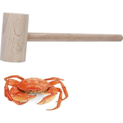 1pc Crab Mallet Creative Multi-Use Wooden Lobster Mallet Food Hammer Seafood Tools Accessories For Kitchen