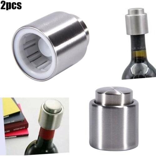 2pcs 5cm X 4.2cm X 4.2cm Stainless Steel Wine Bottle Stopper Sealing Bottle Cap Champagne Stopper High Quality