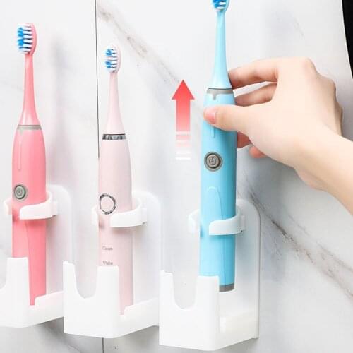 2Pcs Wall Mount Electric Toothbrush Holder Save space Fashion Traceless Stand Rack Electric Toothbrush Body Base Stander