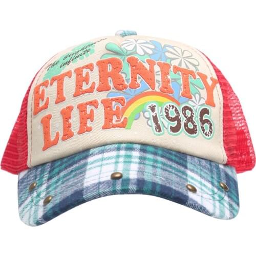 2016 Girl Eternity Life Floral Plain Mesh Hat Trucker Hat Cap Summer Hats Children Caps Girl Baseball cap 3-12 Ages Children Hat