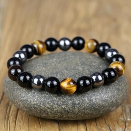 2020 Top Quality Hematite Onyx Beads Rock Punk Bracelet Tiger Eye Stone Wrap Bracelet Women Couples Bracelet jewelry
