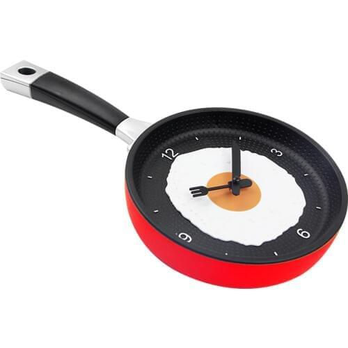 2021 Fried Pan Wall Clock Plastic Kitchen Lovely Design Wall Clock for Home Decoration Quartz Time Clocks Horloge Murale Watch