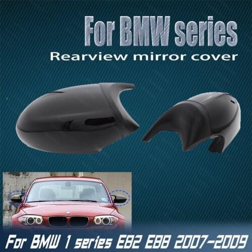 Car High Quality Side M Style Glossy Black Replacement Rearview Mirror Cover Caps for BMW 1 Series E82 E88 2007 2008 2009
