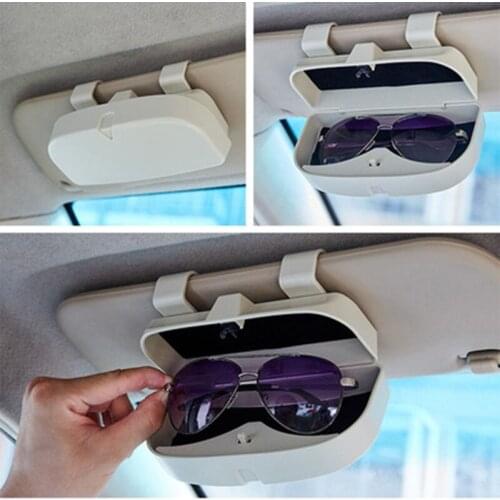 Car Glasses Case Sunglasses Storage Box Eyeglass Holder Snap-in Multi-function 3 Colors Auto Interior Organize Accessories 1pc