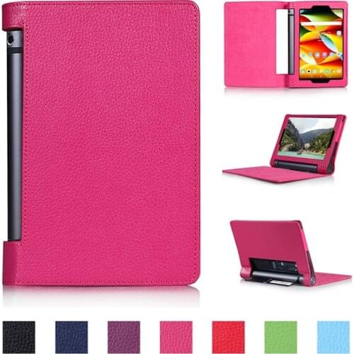 Flip Stand PU Leather Cover Case for Lenovo Yoga Tab 3 8.0 850F YT3-850M Tempered Glass For Yoga Tab 3 YT3-850F 850M 850L