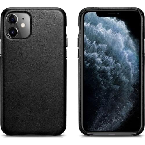 Cowhide Genuine Leather Back Case for IPhone 11 Slim Phone Case Protective Back Cover for IPhone11 Pro Max Case