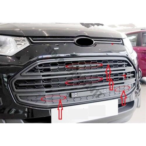 For Ford Ecosport 2013-2017 ABS Chrome Front Grille Around Trim Racing Grills Trim Car Styling