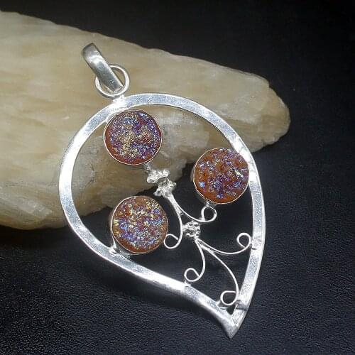 Gemstonefactory Jewelry Big Promotion 925 Silver Royal Charms Natural Titanium Women Ladies Gifts Necklace Pendant 1144