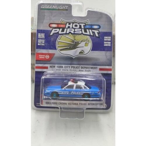 GreenLight 1:64 1993 Ford Crown Victoria Blue Green version Alloy toy cars Metal Diecast Model Vehicles For Children Boys gift