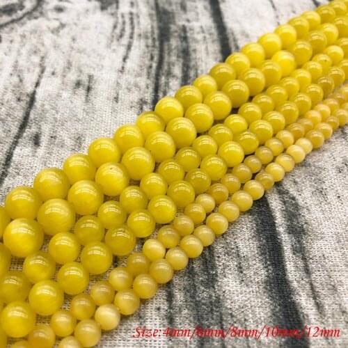 Natural Stone Yellow Cat’s Eye Stone Round Loose BeadsFitMulti-purpose Jewelry Making 4 6 8 10 12 MMPick Size J257