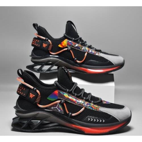 Men Blade Reflective Sneakers Trendy Leisure Running Shoes High Elastic Outdoor Jogging Zapatillas 2021 New Summer Arrivals
