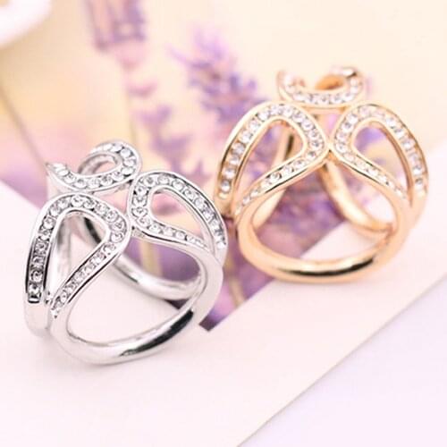 Fashion Women Silk Scarf Buckle Clip Rhinestone Garland Hoop Twine Brooch Silk Scarf Clip Buckle Holder Jewelry Gift New