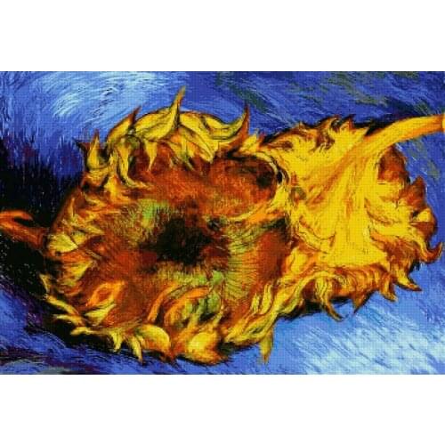 Needlework,For Embroidery,DIY 14CT Unprinted Art Cross stitch kits Set Van Goghs Painting Sunflower Decor Cross-Stitching