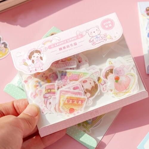 50 Pcs/bag Lovely girls holiday series Journal paper sticker DIY decoration sticker for album scrapbooking label sticker