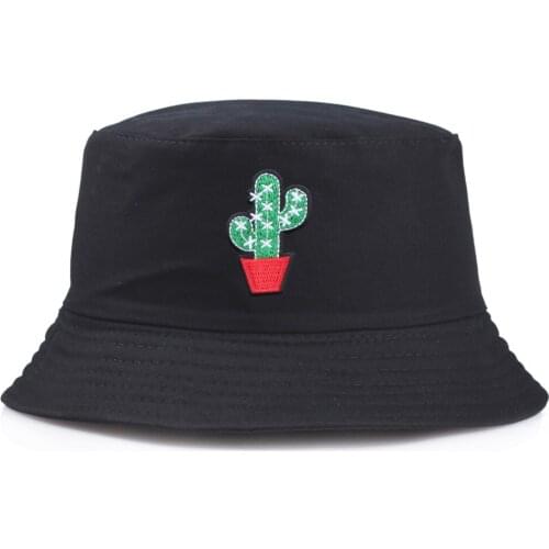 2021 Embroidery Cactus Fisherman Hat Fisherman Hat For Men and Women Outdoor Leisure Bucket Hat