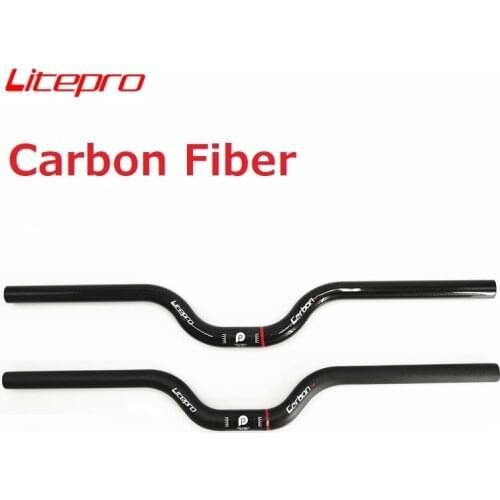 Litepro For Brompton Carbon Fiber Handlebar 25.4mm * 580mm Matte/Gloss Black BMX 412 Folding Bike Swallow-shaped Handlebar