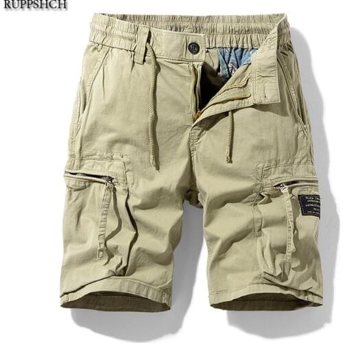 Ruppshch Men Summer New Casual Outdoor Military Pocket Cargo Pants Shorts Fashion Twill Cotton Camouflage Shorts Men Shorts