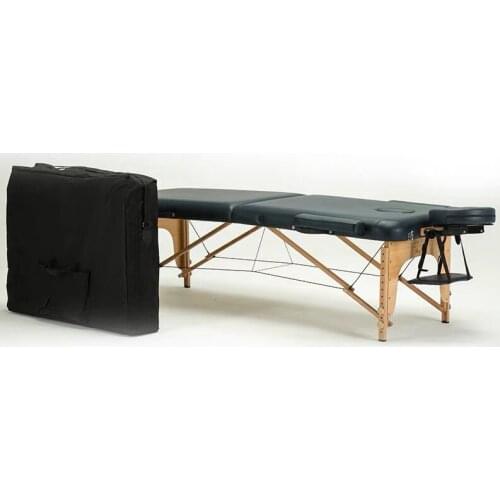 Foldable portable salon beauty salon SPA tattoo furniture beech wooden leather patio facial massage table bed with U-pillow bag