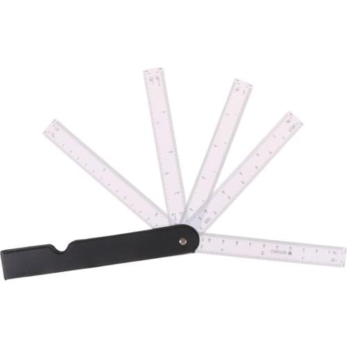 Fan Shape Scale Ruler With 5 Blades For Engineering Architects Multifunctional Multiscale 5 Sizes Foldable Rulers