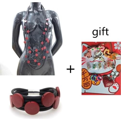 YD&YDBZ Fashion Jewelry Set For Women Punk Style Rubber Rope Necklace Earrings Bracelet Handmade Designer Jewellery Wholesale