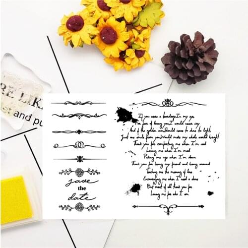 11x16CM Love Poem Transparent Seal Clear Stamps Silicone Seal Roller Stamps DIY Scrapbook Album / Card Production