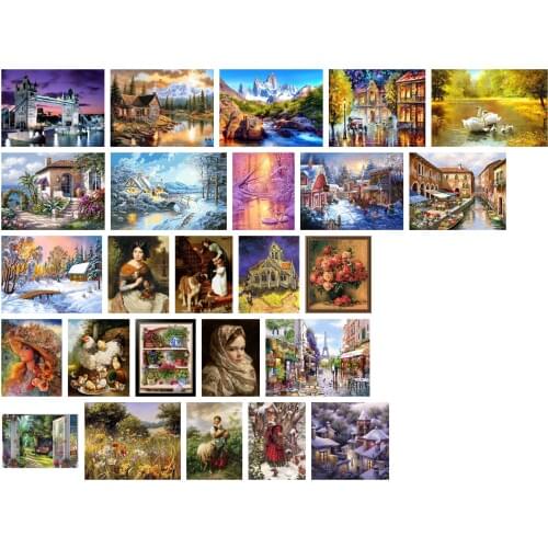 14/16/18/22/25CT Onebookmark gift add Counted Cross Stitch Kit Winter Cabin Chalet Hut Snow Deer and River Brook Creek dim 23