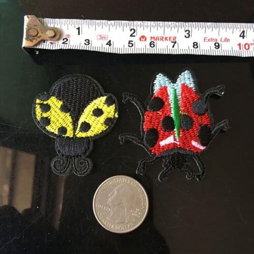 2pcs Animal beetle Embroidered Patch Clothing Applique Iron On Patches For Kids Clothes T-Shirt Sticker DIY Decor Free Delivery