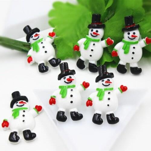 30pcs/lot about 25MM flat back resin Christmas snowman DIY resin cabochons accessories