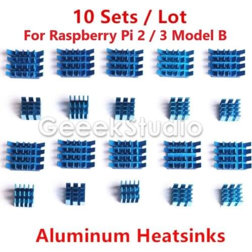10 Sets! Raspberry Pi Heatsinks Cooler Aluminum With Adhesive Heat Sink Set Kit For Cooling Raspberry Pi 2 / 3 Model B