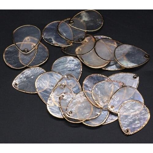 5pcs Natural Freshwater Shell Beads Water Drop Shape Punching Shell Loose Beads for Jewelry Making DIY Chandelier Jewelry