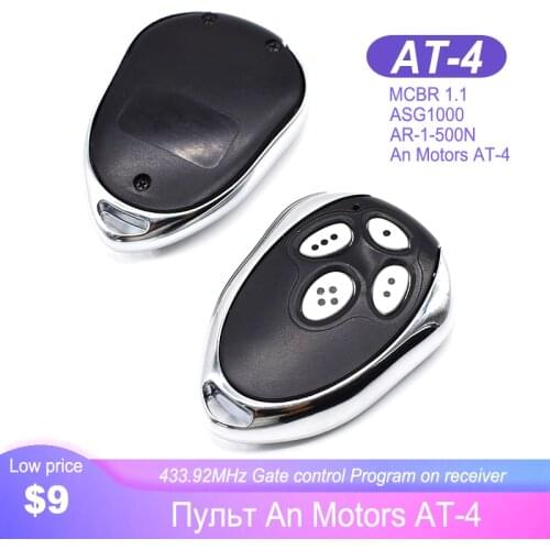 Alutech AN-Motors AT-4 Gate control Garage Door Remote 4 channel 433,92 MHz Rolling code keychain for barrier