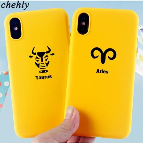 Twelve constellations Phone Case for iPhone X XR XS Max 8 7 6s Plus Trendy Cases Soft Silicone Fitted TPU Back Accessories Cover