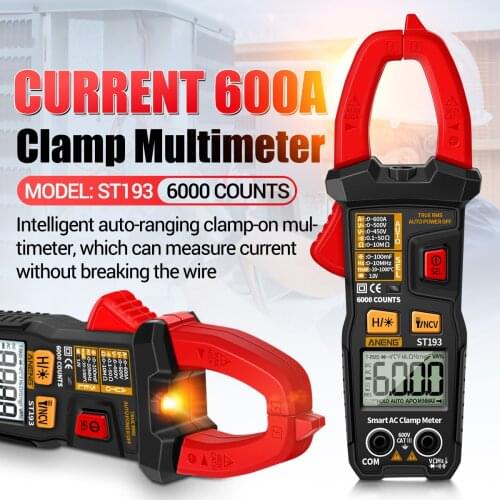 ANENG ST193 Digital Clamp Meter 6000 Counts True RMS NCV Universal Meter DC/AC Voltage 600A AC Current Digital Multimeter Tester