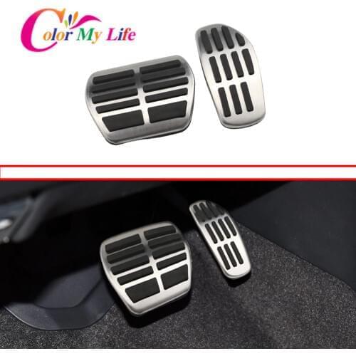 Color My Life Car Gas Fuel Brake Pedal Pad Pedals Cover for Nissan X-trail Rouge T32 Qashqai J11 Kicks 2014+ Parts Car Styling