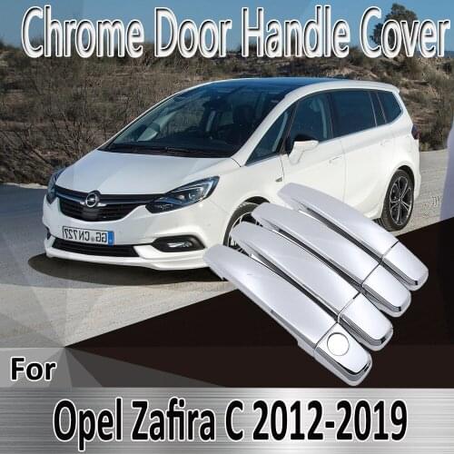 For Opel Vauxhall Zafira C Tourer Present 2012~2019 Styling Stickers Decoration Chrome Door Handle Cover Refit Car Accessories