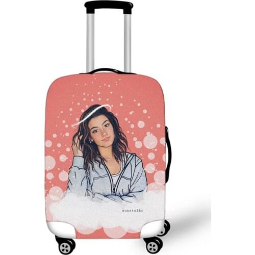 18-32'' Charli D'Amelio Elastic Thicken Luggage Suitcase Protective Cover Protect Dust Bag Case Cartoon Travel Cover
