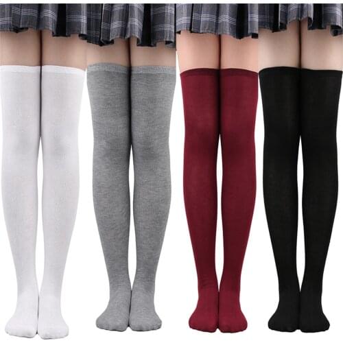 Women Girls Thigh High Over Knee Socks Sexy Stockings Nylon Long Socks Solid Fashion High Quality Stockings Non-slip Stockings