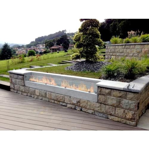 On sale 62 inch stainless steel/black bio ethanol burner outside fireplace