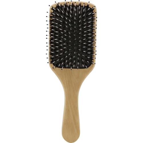 Boar Bristle Brush Scalp Massage Comb Hair Care Brush Bamboo Wooden Handle Use For Improve Hair Texture Hairdressing Tools Comb