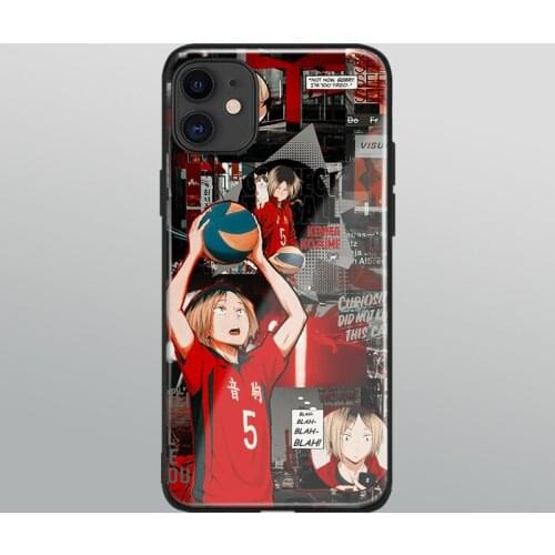 Kenma Kozume Haikyuu glass phone case shell for iPhone 6 6s 7 8 x xr xs 11 12 mini pro max Samsung S note 8 9 10 20 Plus cover