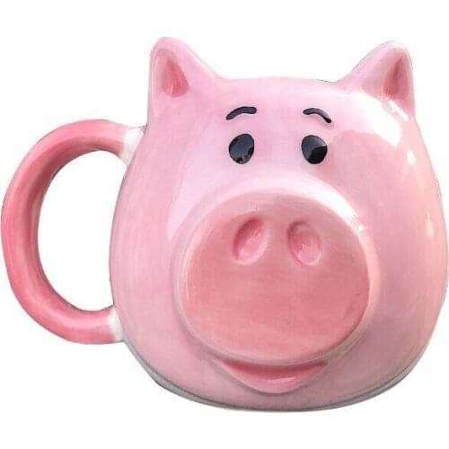 Personality 3D Pig Face Ceramic Cup Pig Head Coffee Cup 450ml Office Breakfast Milk Mug Couple Gift Coffee Mugs Cups and Mugs